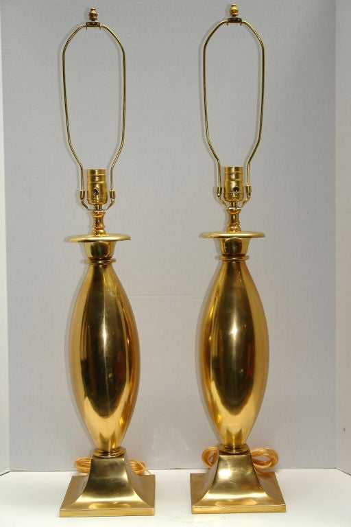 Moderne Gilt Bronze Table Lamps For Sale 2