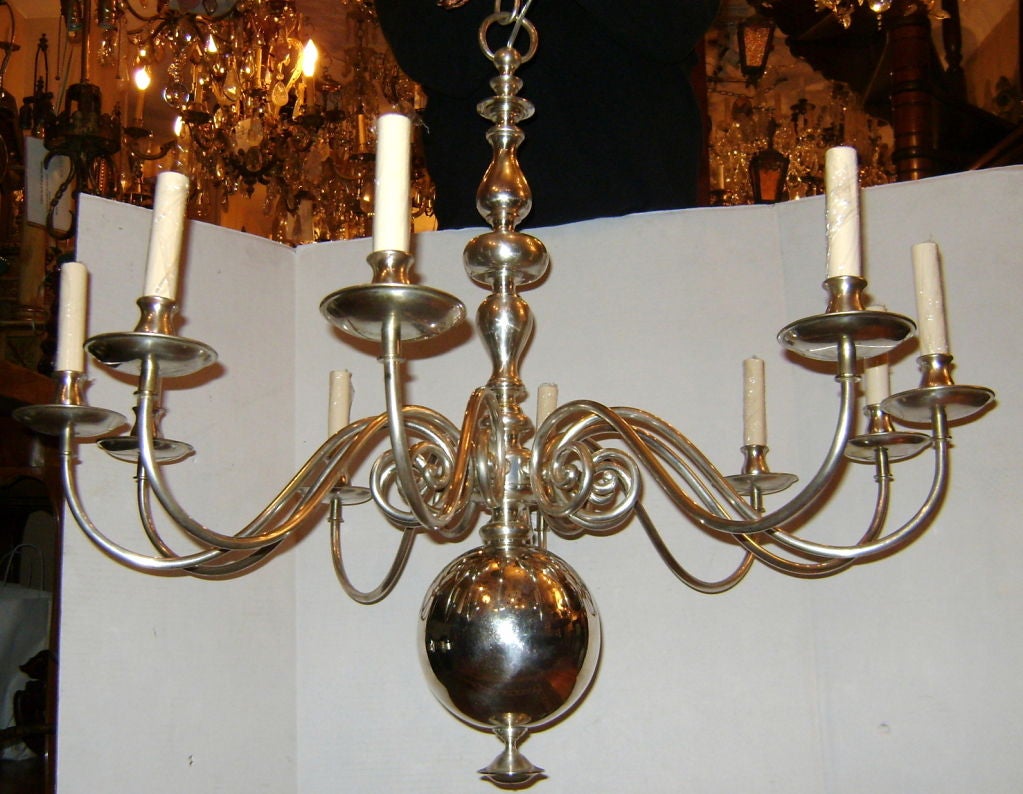 English Silver Plated Chandelier