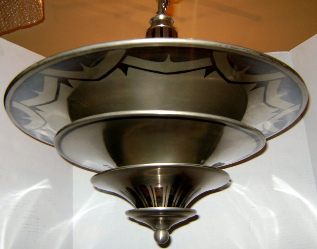 French Art Deco Light Fixture For Sale