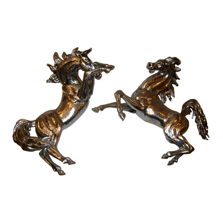 Pair of Large Horse Sconces For Sale