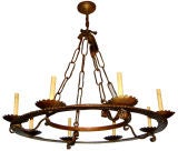 French Gilt Iron Chandelier