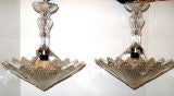 Pair of Molded Glass Light Fixtures