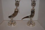 Used Horn Lamps with Silver Bases