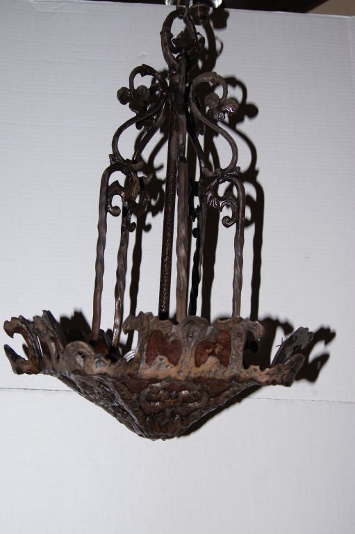 Iron and Mica Light Fixture