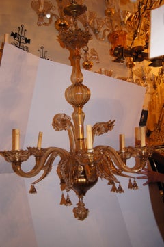 Amber Murano Glass Chandelier Antique Amber Murano Glass Chandelier