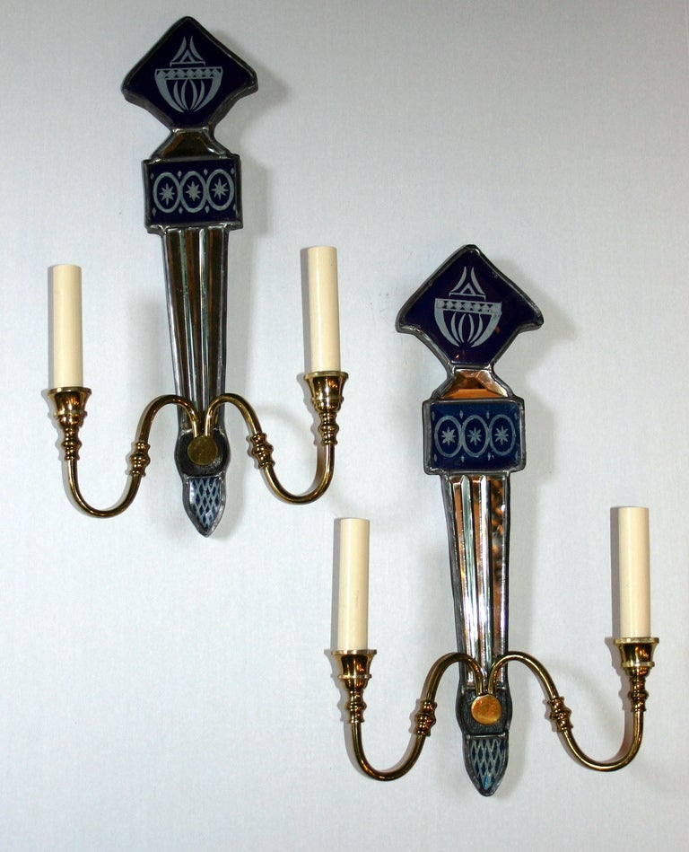 Pair of Four Mirror Sconces