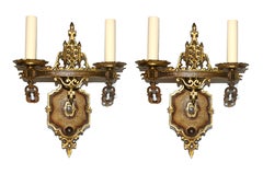 Pair of Arts and Crafts Bronze Sconces