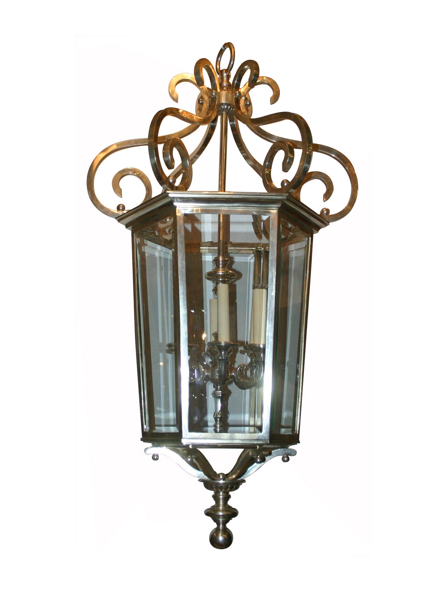 English Silver Plated Lantern For Sale
