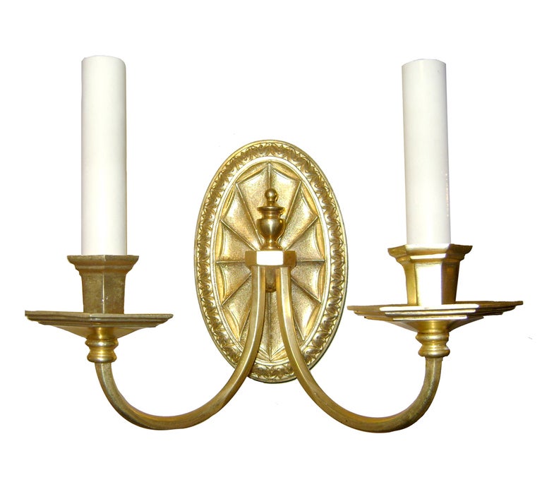 American Neoclassic Bronze Sconces For Sale