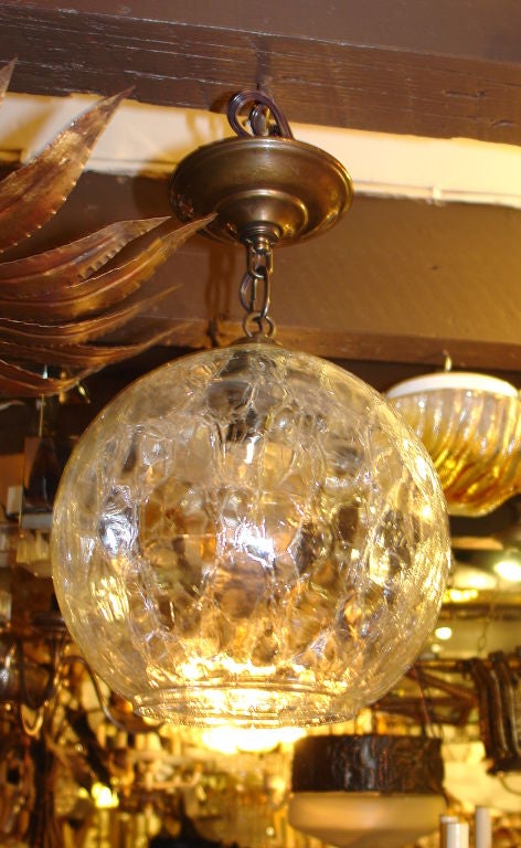 Crackled Glass Lantern Light Fixture