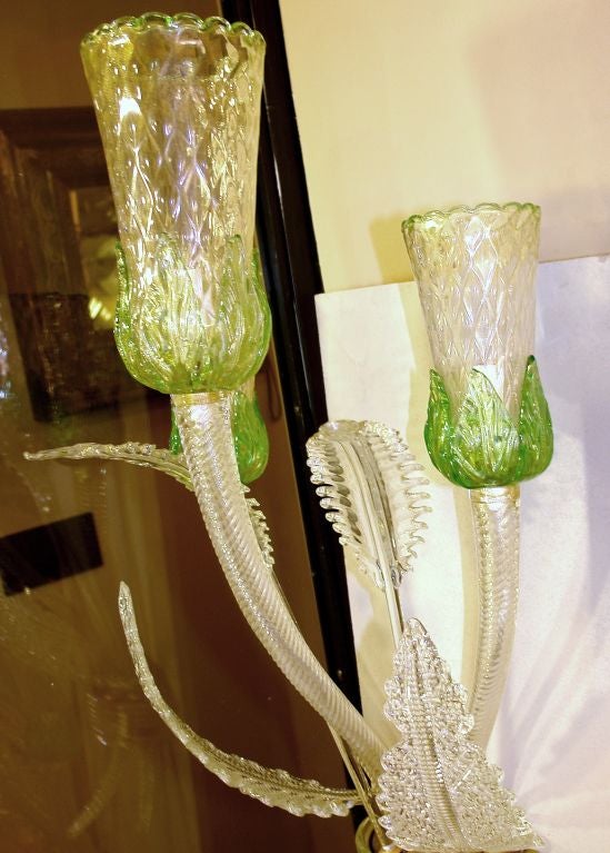Italian Set of Venetian Glass Sconces