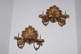 Shell Gilt Wood Sconces