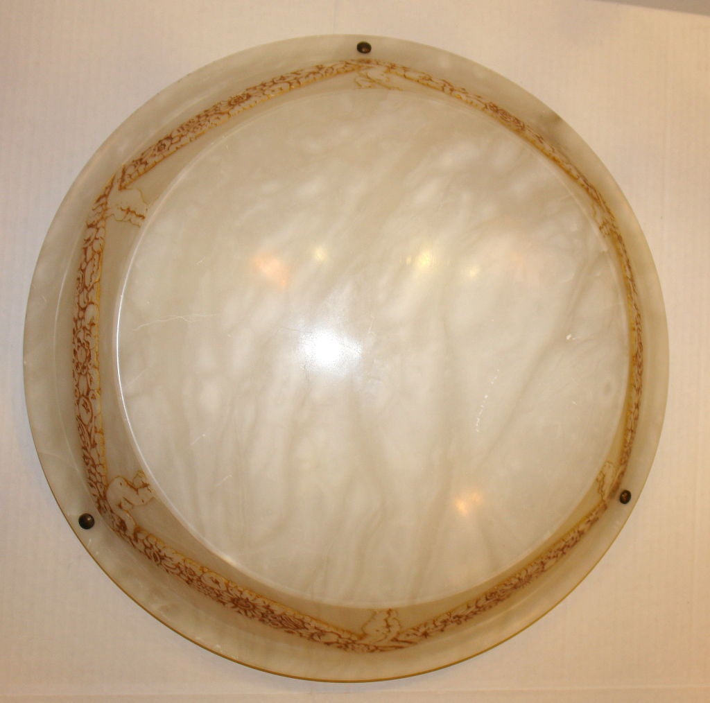 Italian Carved Alabaster Fixture For Sale