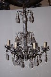Bronze and Rock Crystal Chandelier