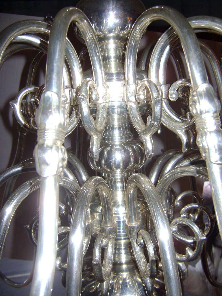 Large Silver Plated Chandelier 4