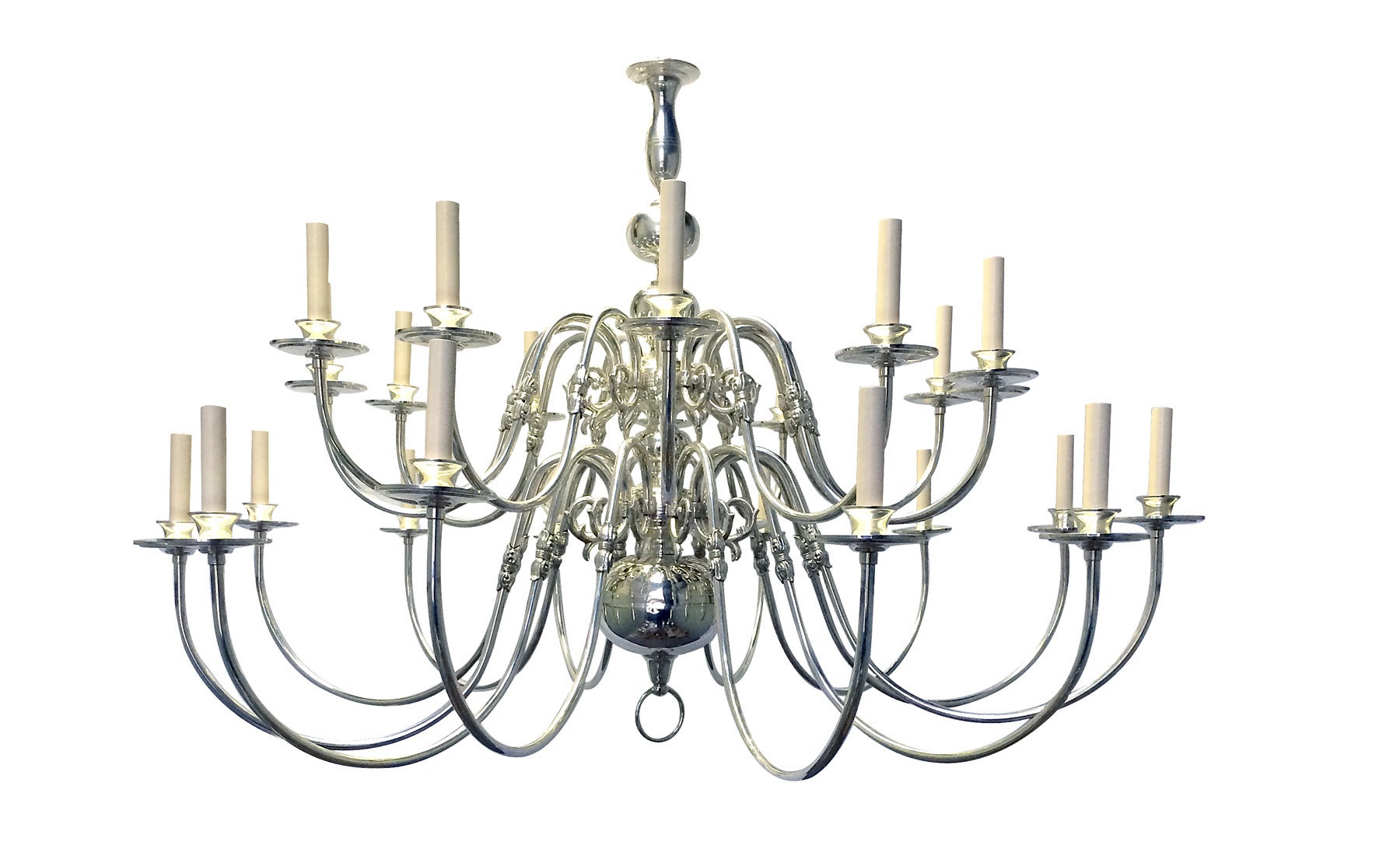 Large Silver Plated Chandelier