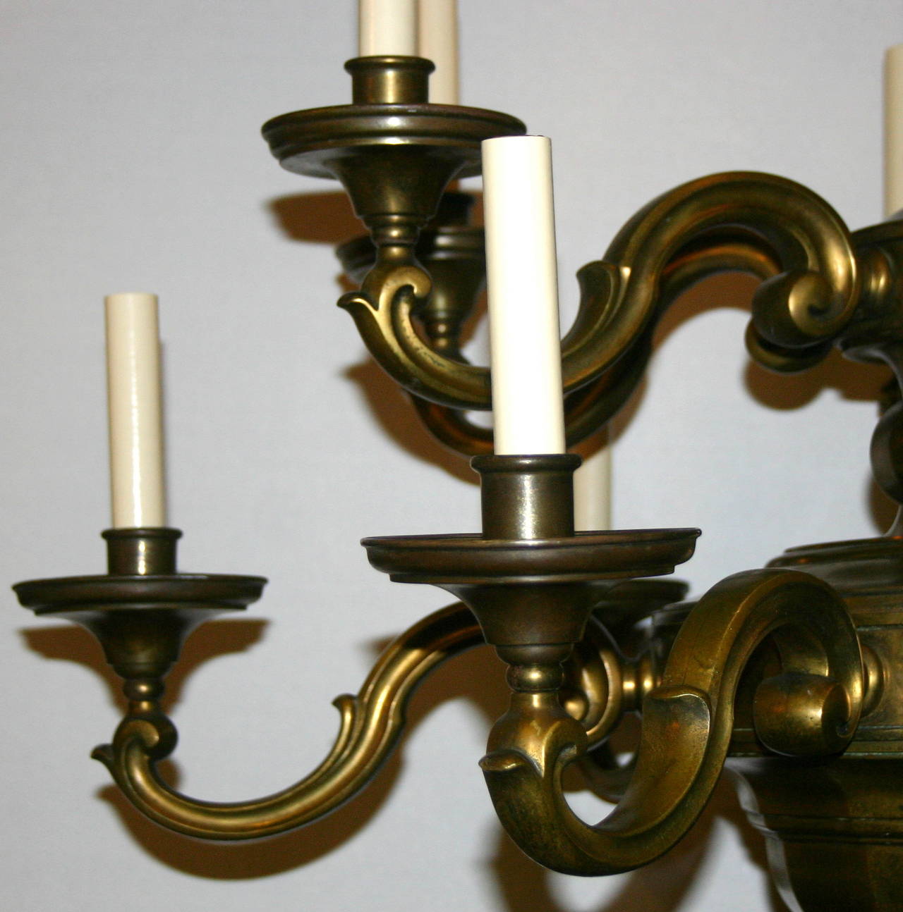 Early 20th Century Dutch Double-Tiered Chandelier For Sale