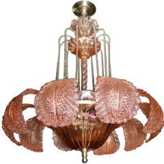 Pale Pink Murano Chandelier