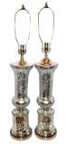 Pair of Crackled Mercury Glass Lamps