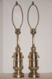 Antique Pair of Silver Plated Table Lamps