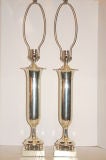 Pair of Silver Plated Table Lamps