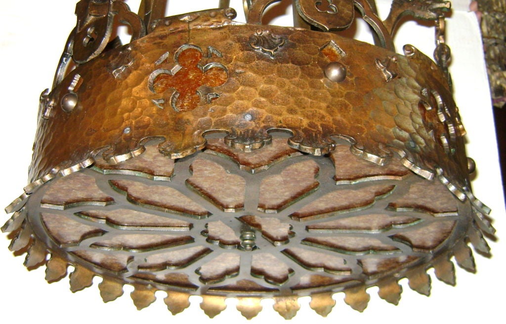 Bronze- und Mica-Leuchte (20. Jahrhundert) im Angebot