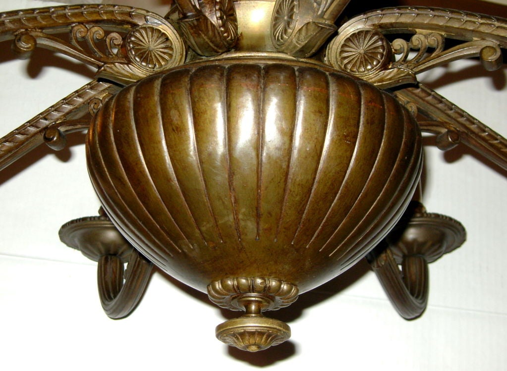Neoclassic Bronze Chandelier For Sale 3