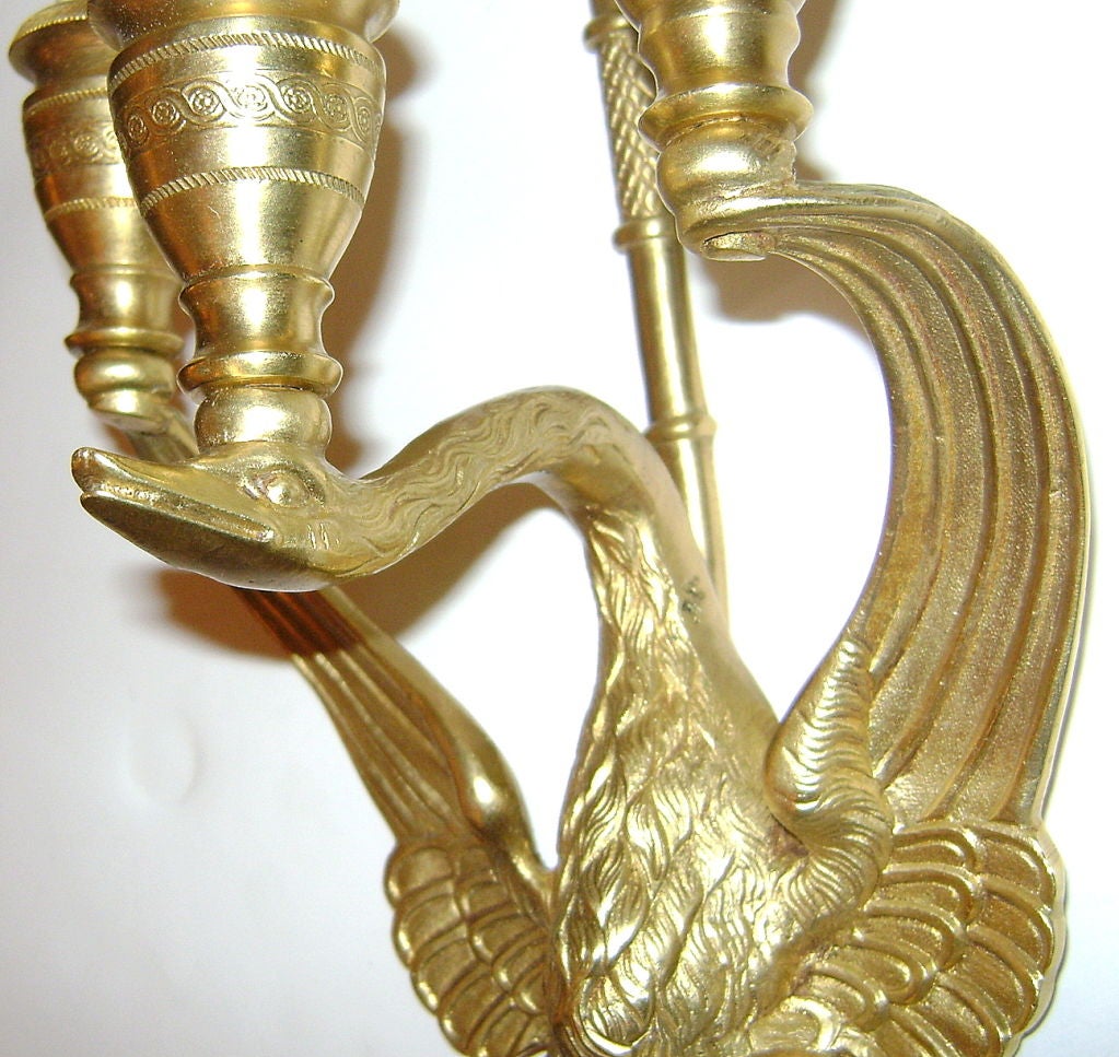 Pair of Empire Sconces In Good Condition For Sale In New York, NY