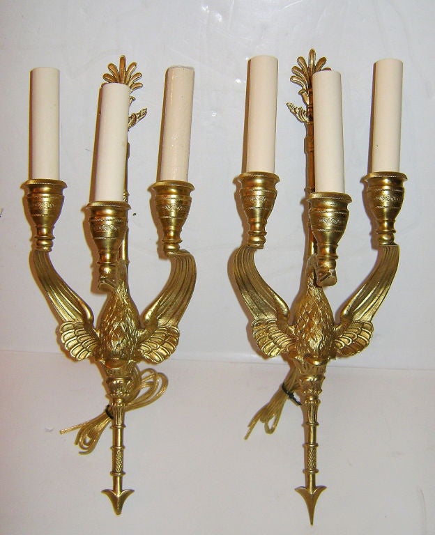 Pair of Empire Sconces For Sale 1