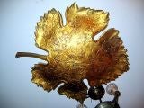 Leaf Shaped Gilt Metal Light Fixture