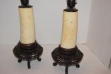 Antique Pair of Ivory Lamps