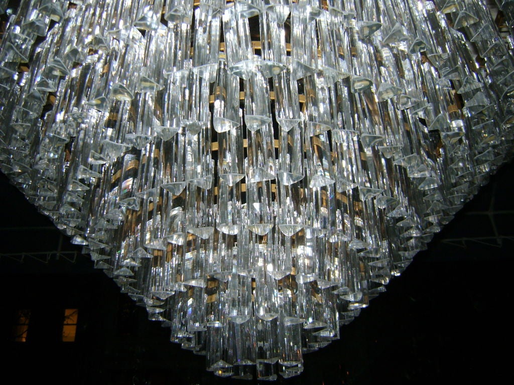 Mid-20th Century Pair of Large Venini Glass Light Fixtures