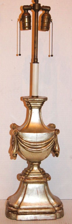 Italian Neoclassic Wood Lamp For Sale