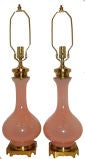 Pink Opaline Glass Lamps
