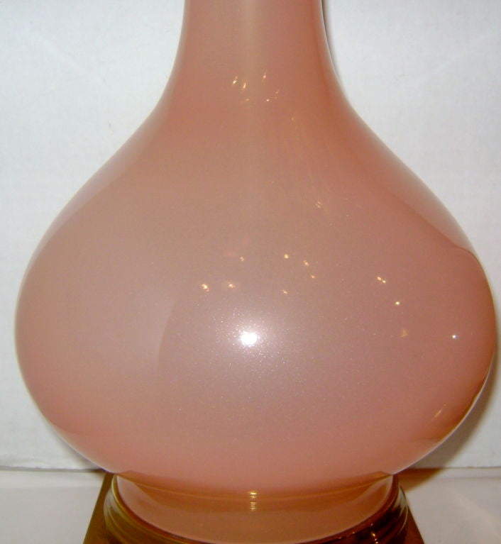 Pink Opaline Glass Lamps 1