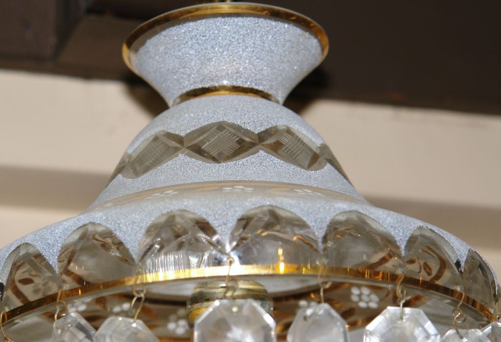 French Crystal Light Fixture In Good Condition For Sale In New York, NY