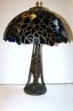 Single Lamp with Leaded Glass SHade