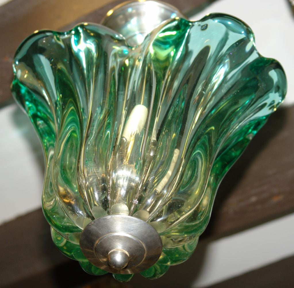 Italian Green Glass Lantern