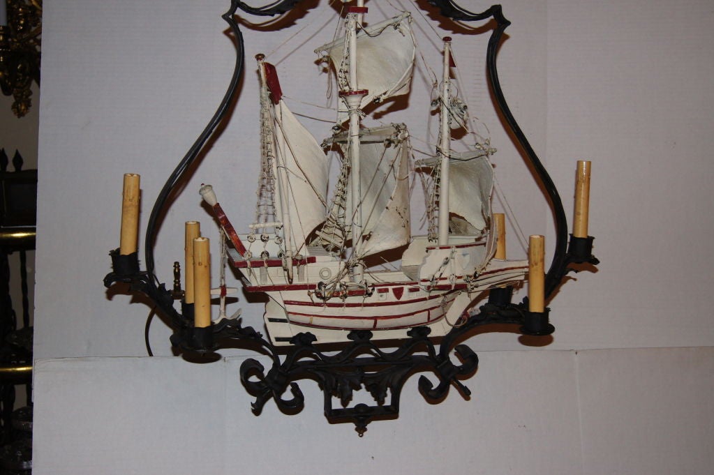 Wrought Iron Ship Chandelier