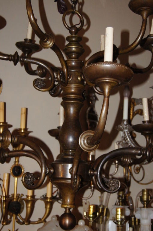 Pair of Large Dutch Chandeliers. Sold Individually In Good Condition For Sale In New York, NY