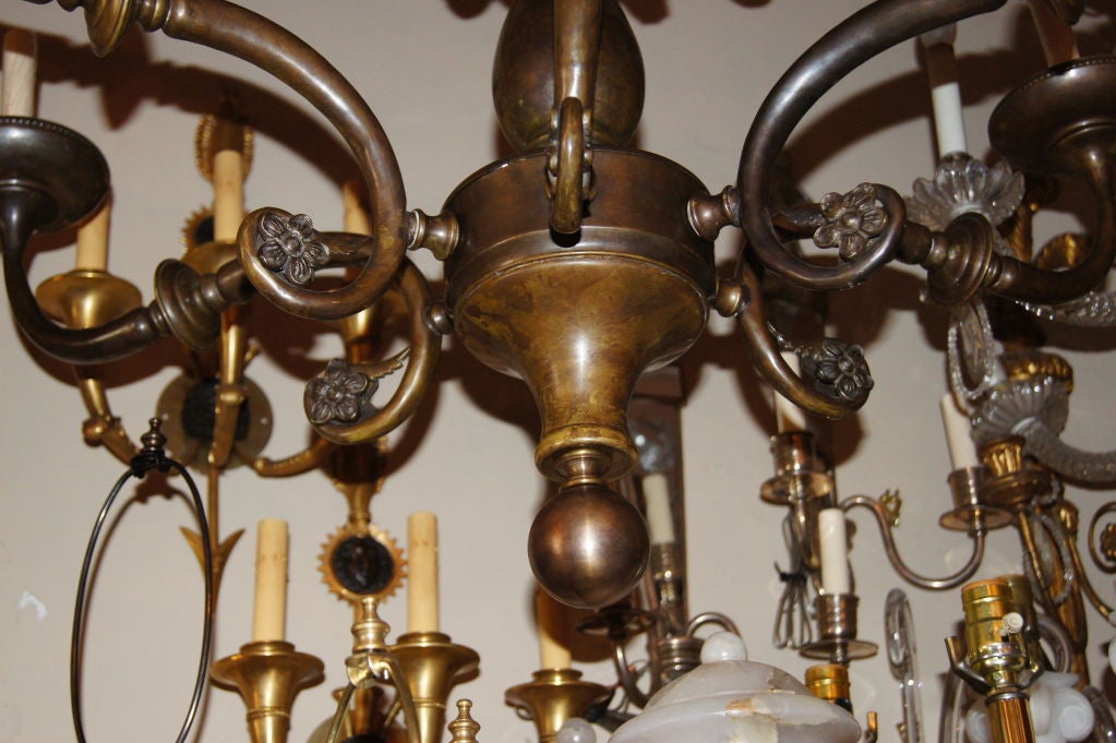 Pair of Large Dutch Chandeliers. Sold Individually For Sale 1