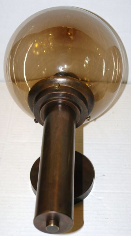 Large Moderne Sconces with Glass Globe In Good Condition For Sale In New York, NY