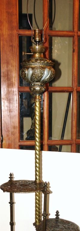 Cast Iron Etagere Floor Lamp
