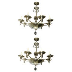 Art Deco Silver Plated Chandelier