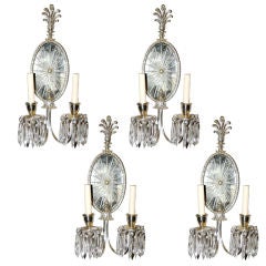 Antique Pair Silver Plated Sconces