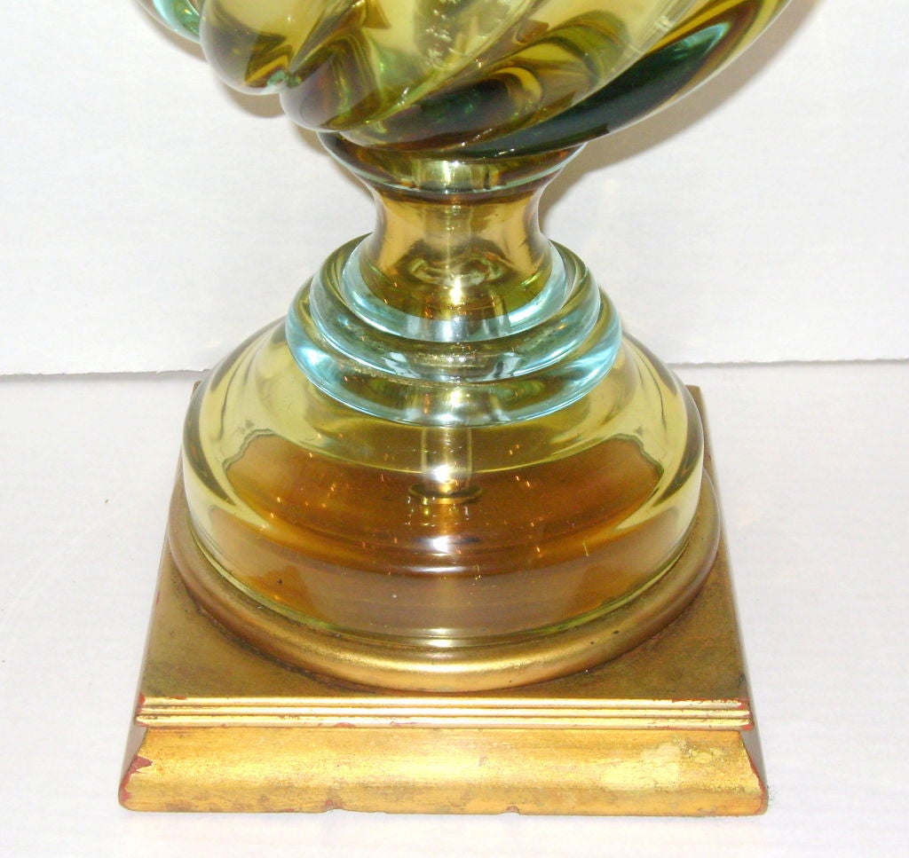Single Green Murano Glass Lamp For Sale 1