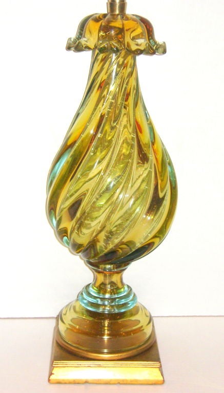 Single Green Murano Glass Lamp For Sale 2