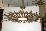 Large Gilt Sunburst Light Fixture Large Gilt Sunburst Light Fixture