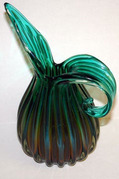 Vintage Hand-blown Venetian Glass Pitcher