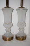 Pair of Large Opaline Glass Lamps